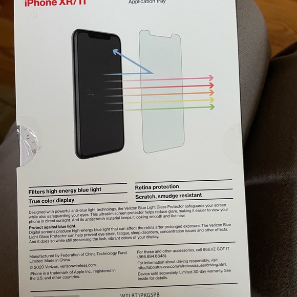 Verizon Blue Light Glass Phone Protector for IPhone XR 11 - Picture 4 of 5
